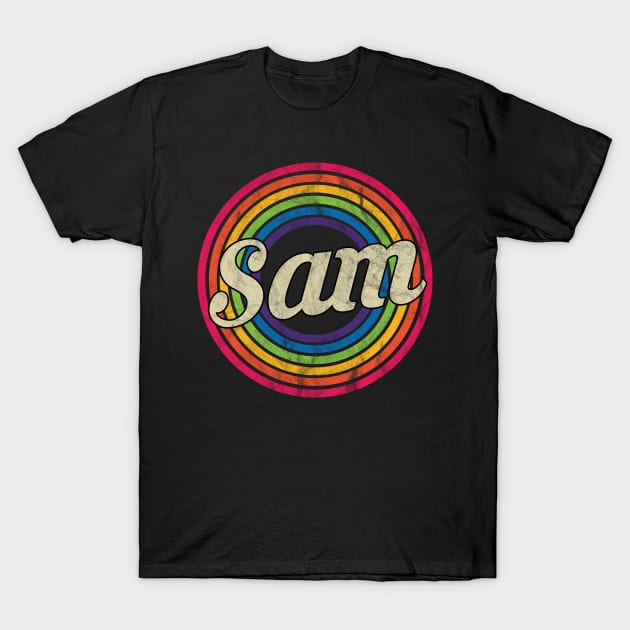 Sam - Retro Rainbow Faded-Style T-Shirt by MaydenArt